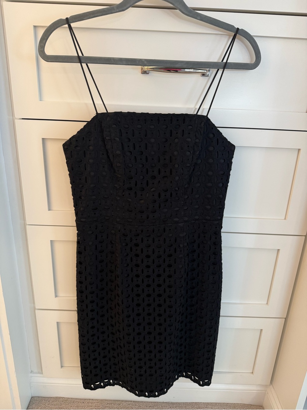Banana Republic Black Eyelet Spaghetti-Strap Mini Dress